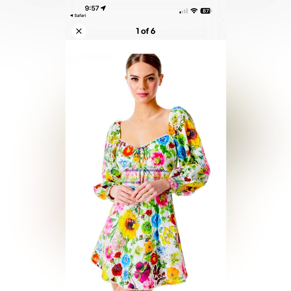 Alice and Olivia Crawford sweetheart Floral Multicolor Women's Dress
